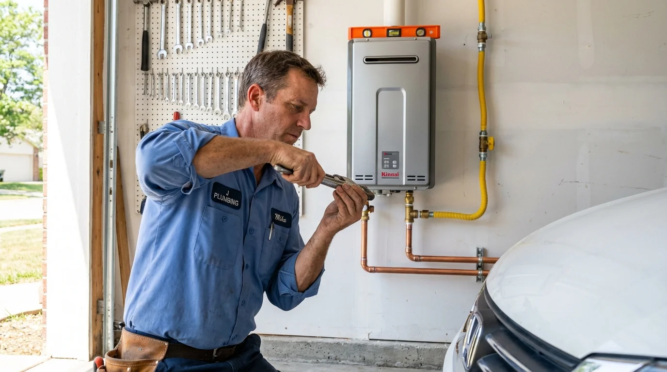 Tankless water heater installation by a Johns Plumbing LLC plumber in Saint Marys
